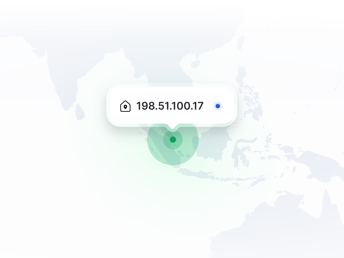 显示全球专用 IP 位置的地图